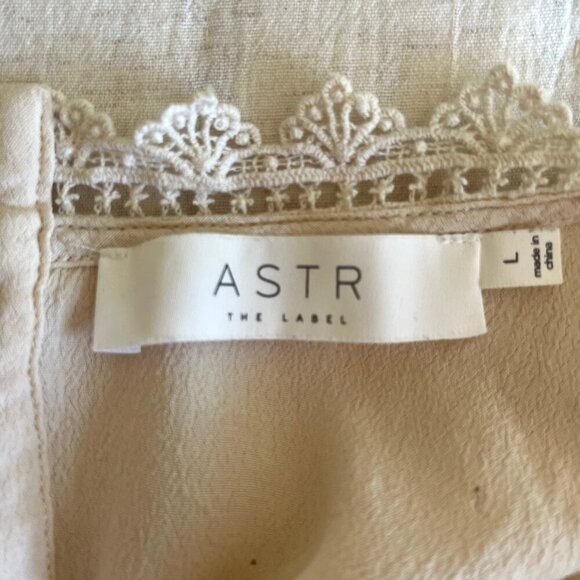 ASTR The Label Silk Blend Lace Peasant Blouse | Size Large - Picture 2 of 7